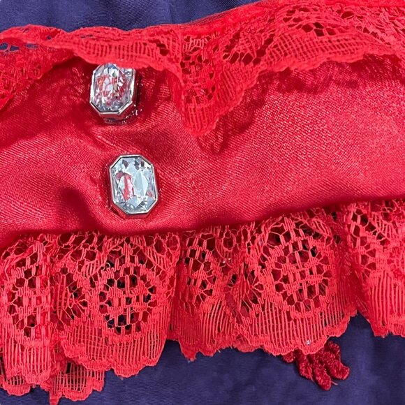 Purple & Red Lace Floral Top Skirt Drawstring Pouch Plus Size Cosplay Theater - Picture 11 of 16